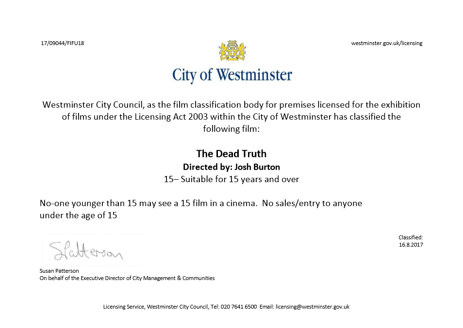 Westminster City Council Film Classification